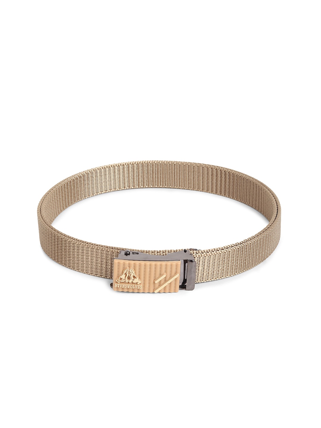 

HENEDA Women Textured Auto Lock Stylish Buckle Detail Belt, Cream