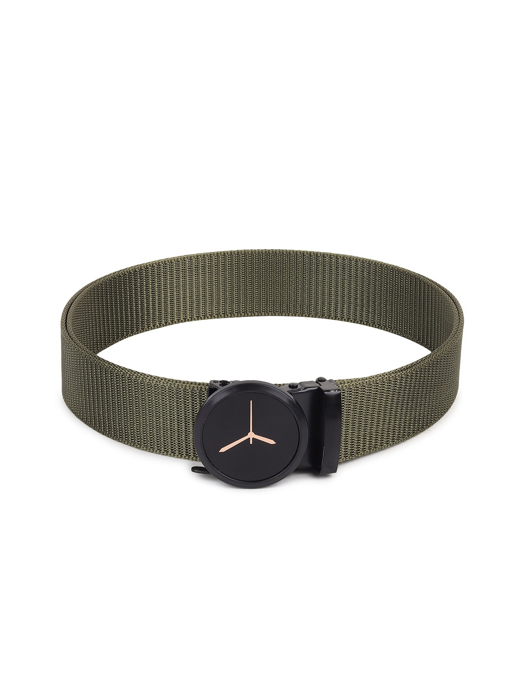 

HENEDA Men Wide Textured Auto Lock and Stylish Buckle Belt, Green