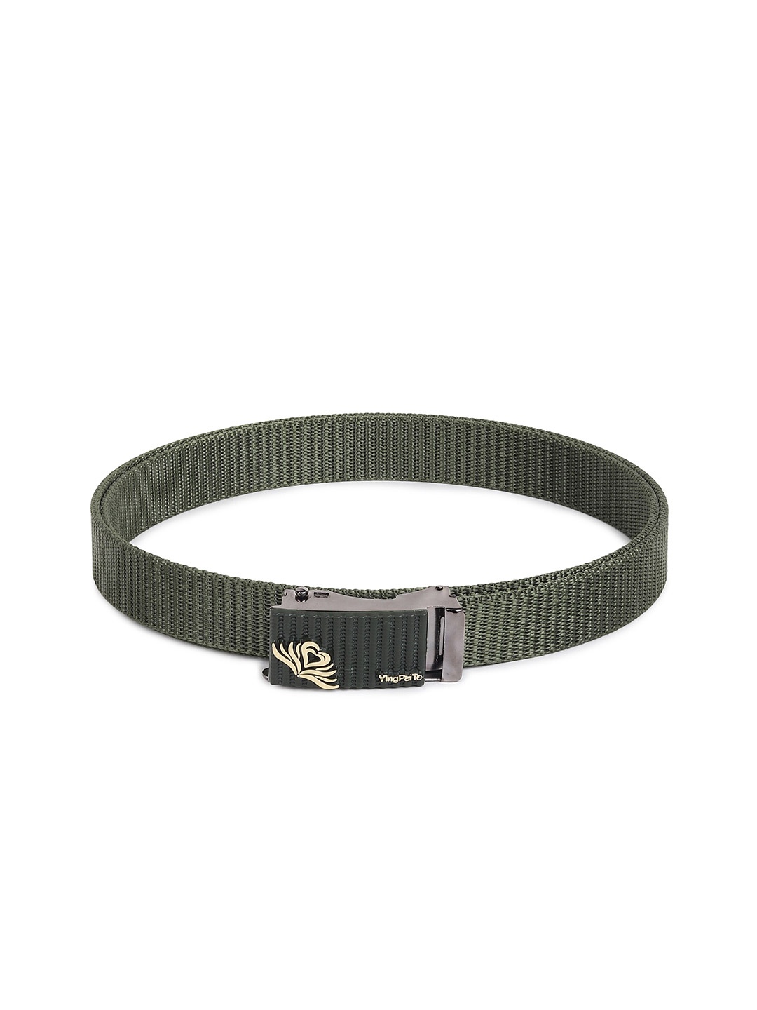 

HENEDA Women Textured Auto Lock Stylish Buckle Detail Belt, Green