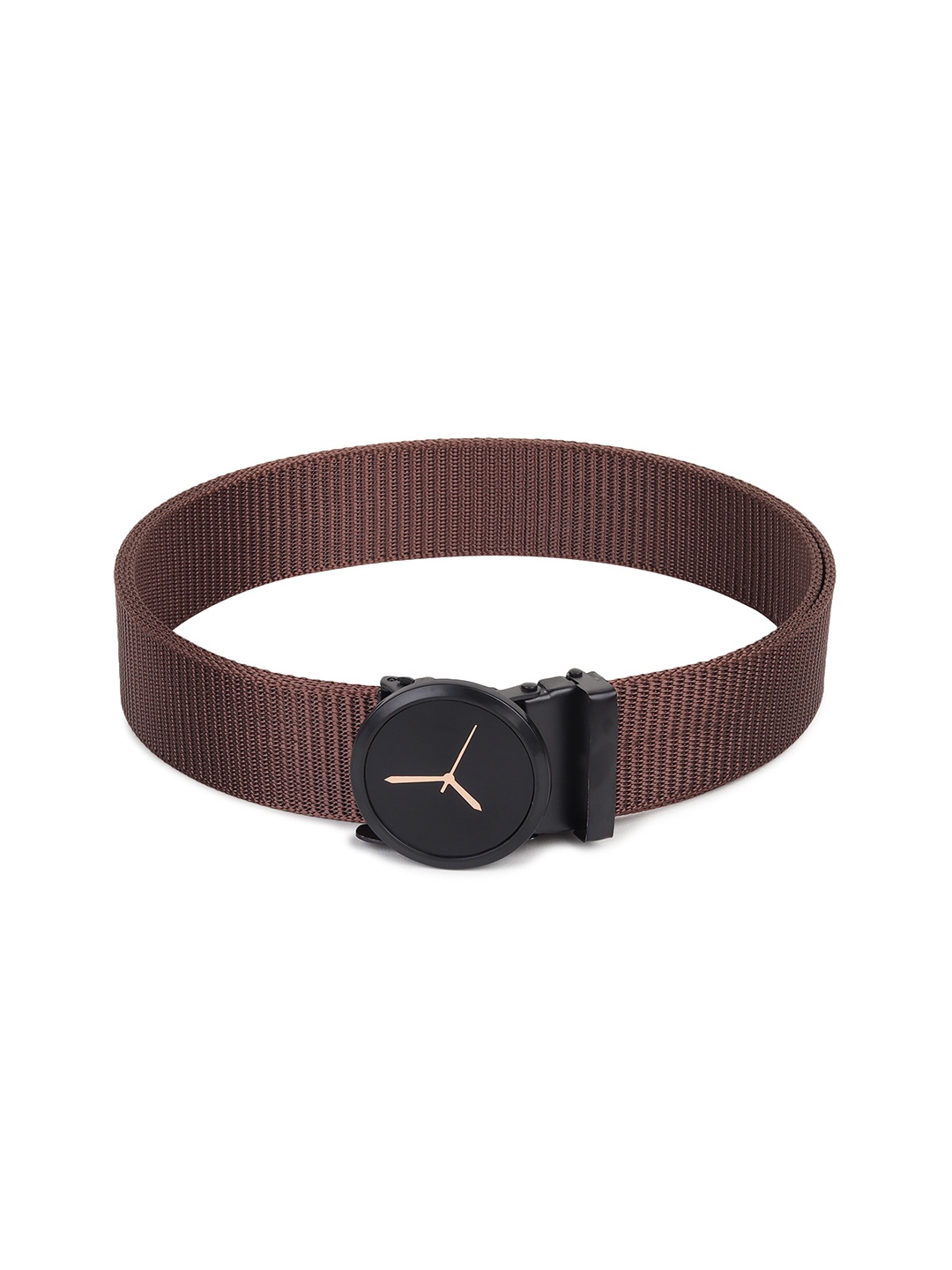 

HENEDA Men Wide Textured Auto Lock and Stylish Belt, Brown