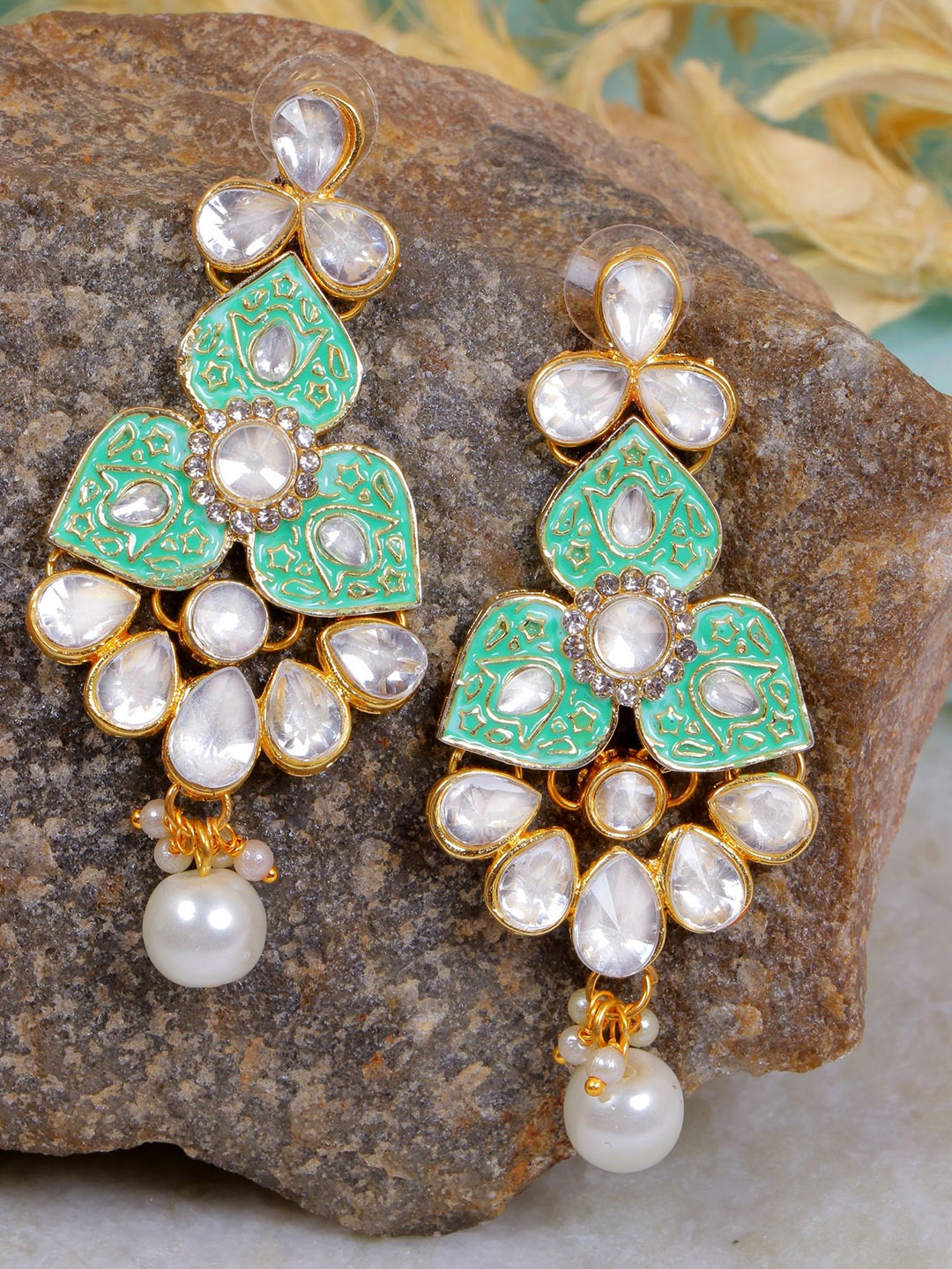 

Crunchy Fashion Gold-Plated Contemporary Drop Earrings