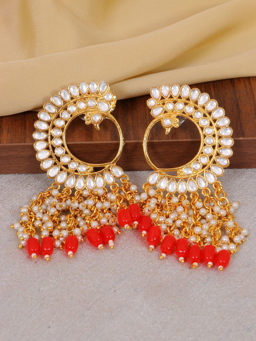 

Crunchy Fashion Gold-Plated Contemporary Drop Earrings