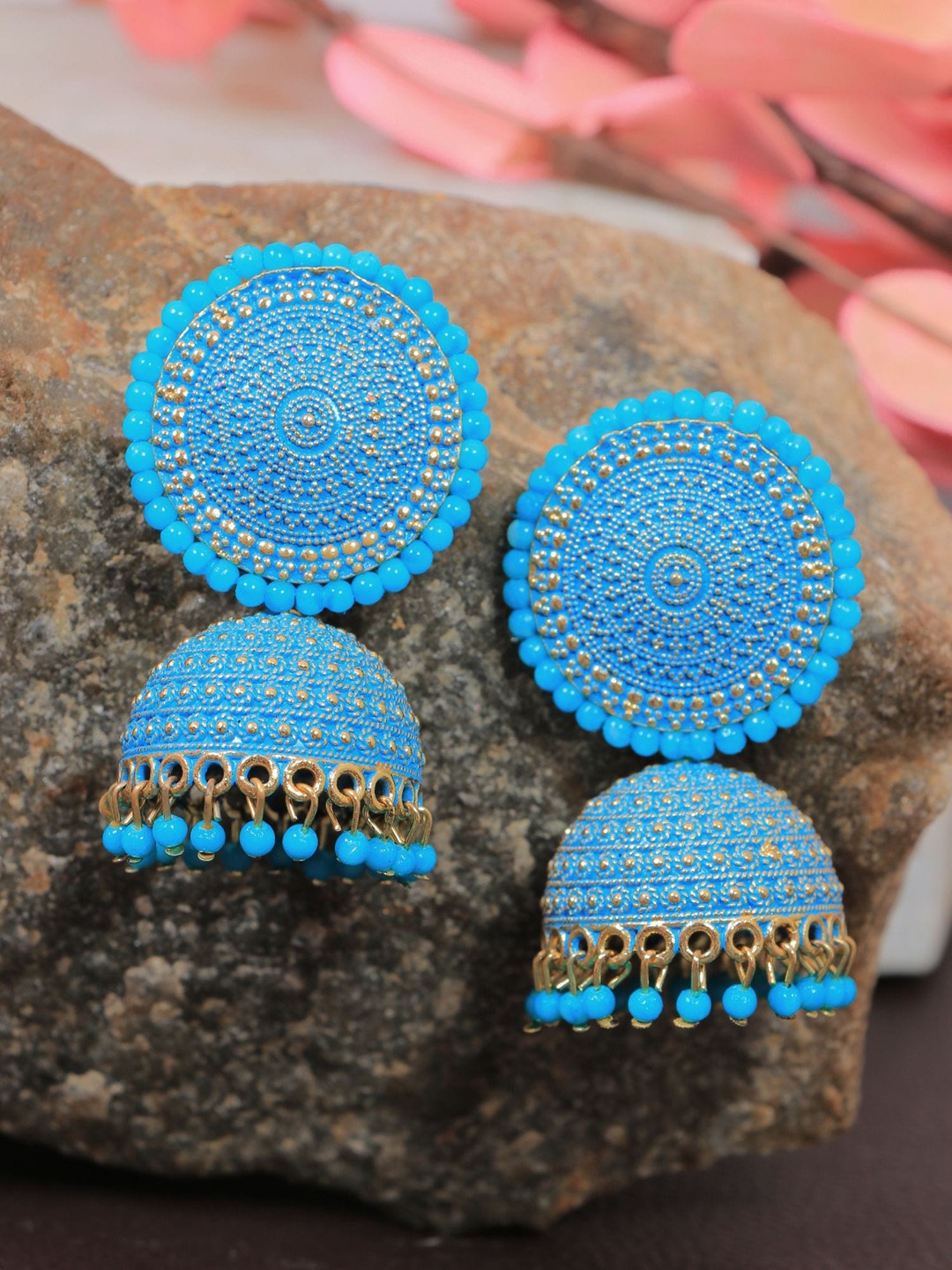 

Crunchy Fashion Gold-Plated Contemporary Jhumkas