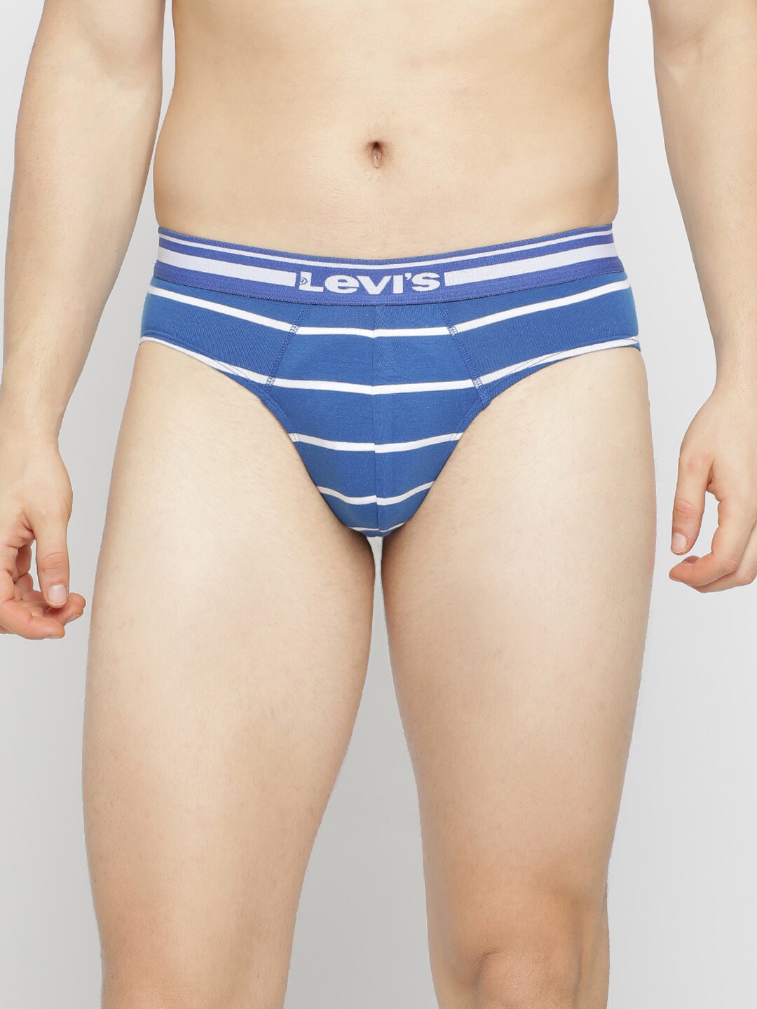 

Levis Men Striped Cotton Basic Briefs, Blue