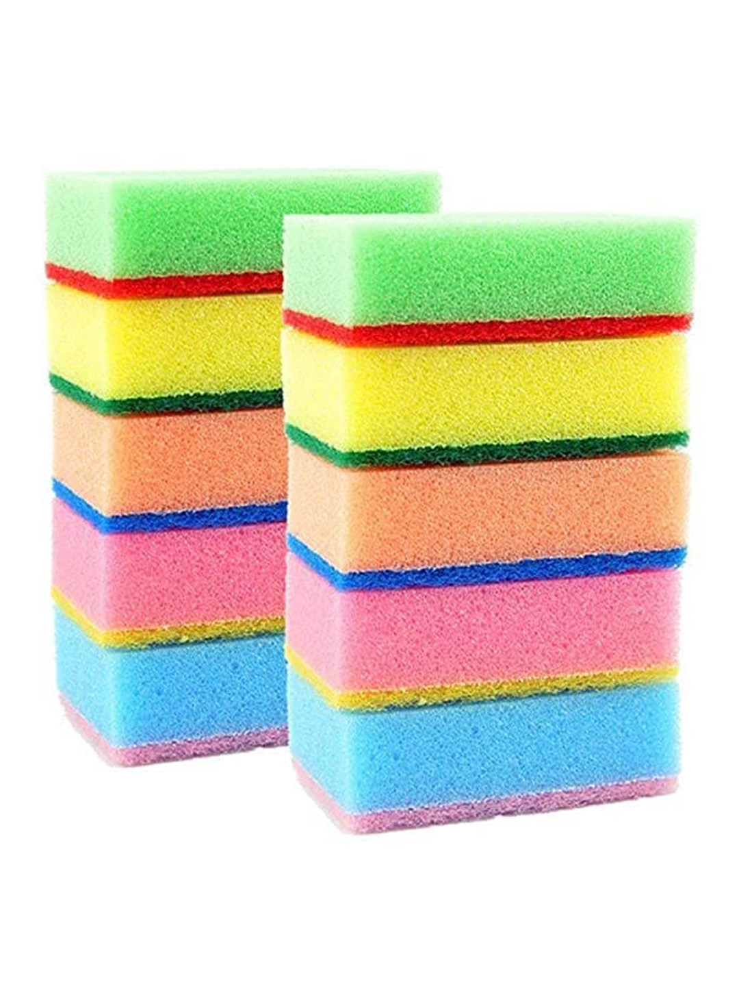 

ZEVORA 10-Pcs Double Sided 2 In 1 Cleaning Scrubs, Green