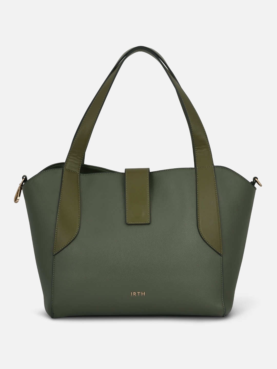 

IRTH PU Structured Shoulder Bag, Olive