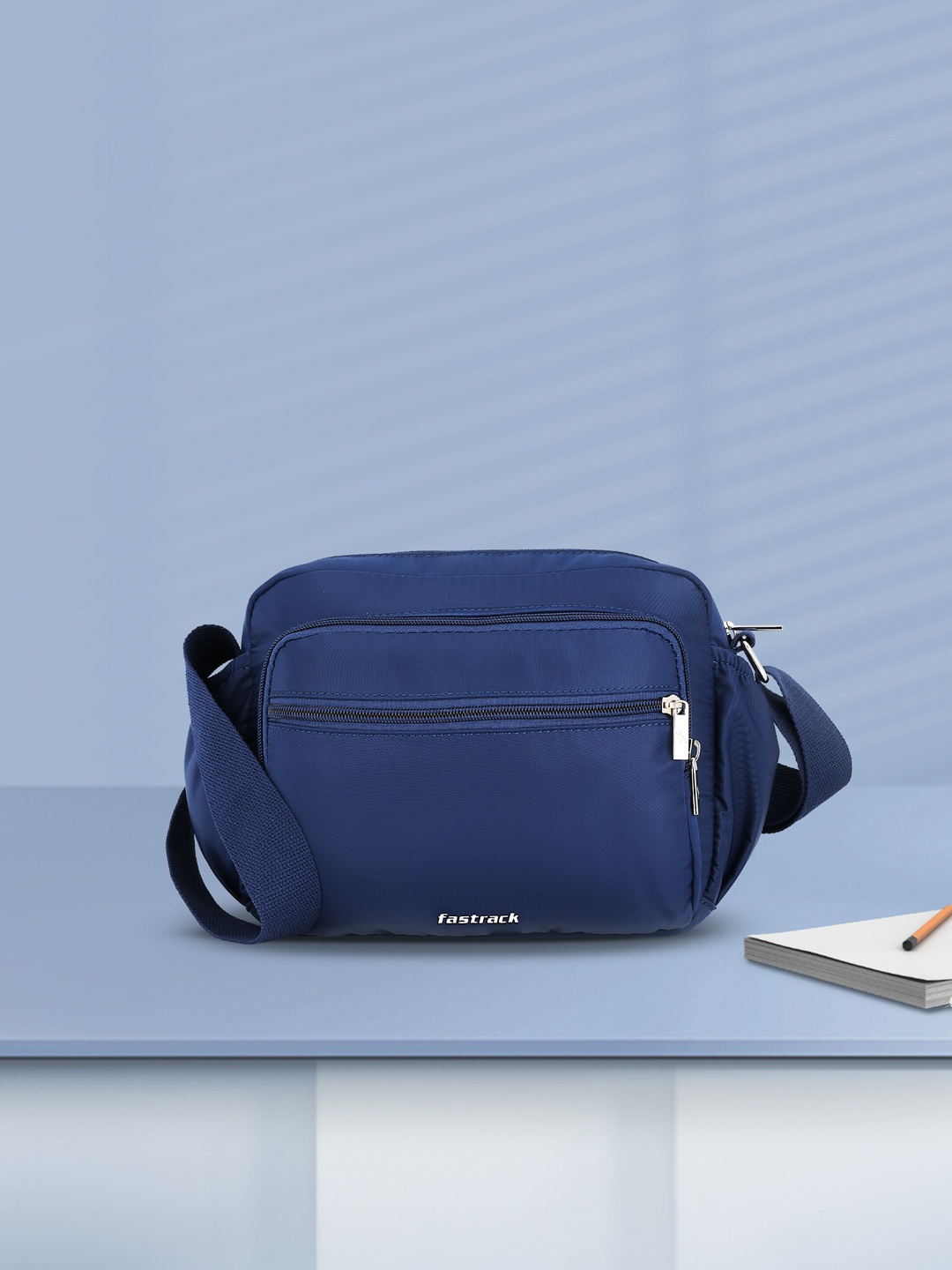 

Fastrack PU Structured Sling Bag, Blue