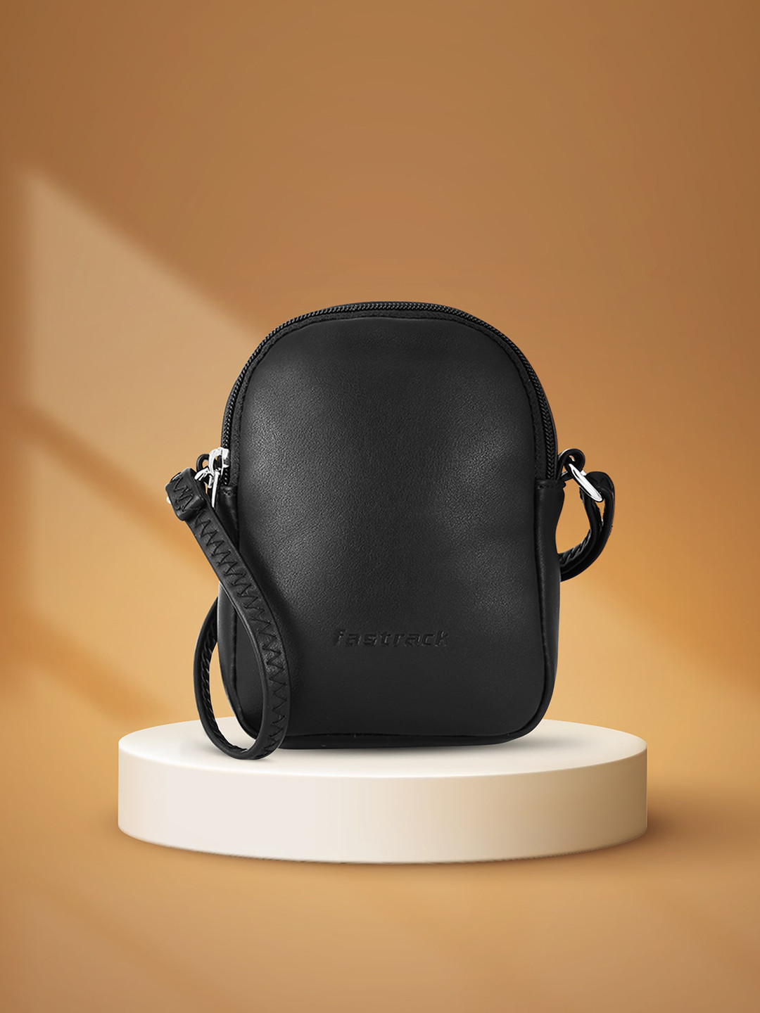 

Fastrack Black PU Half Moon Sling Bag