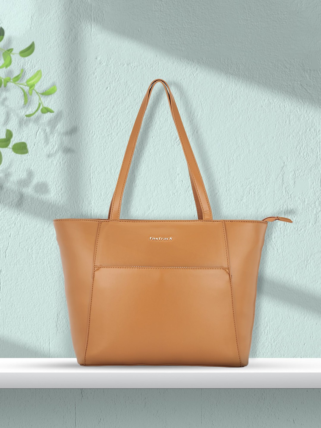 

Fastrack PU Oversized Structured Tote Bag, Tan