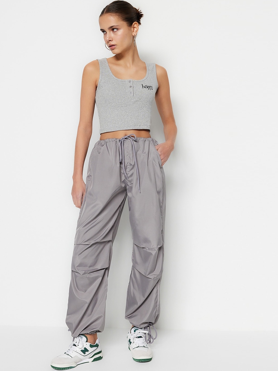

Trendyol Women Regular Fit Regular Trousers, Grey