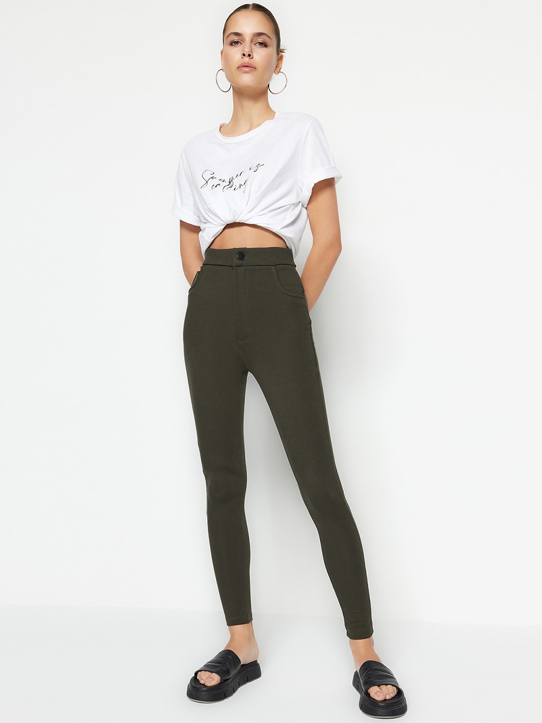 

Trendyol Women Regular Fit Trousers, Black