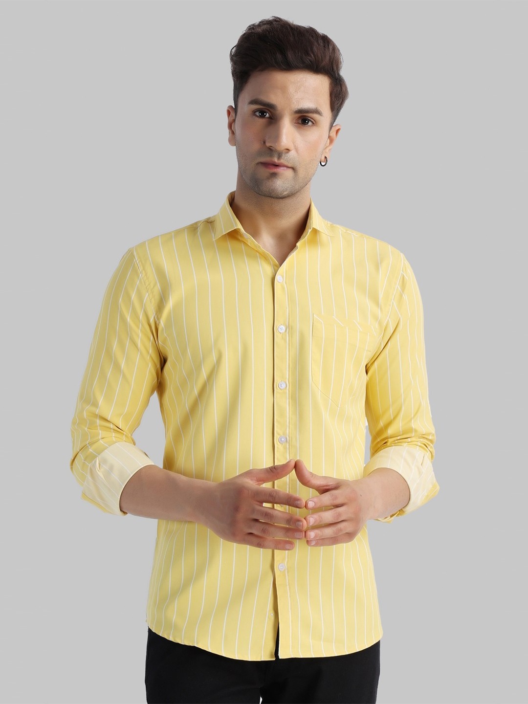 

Voroxy Striped Opaque Casual Shirt, Yellow