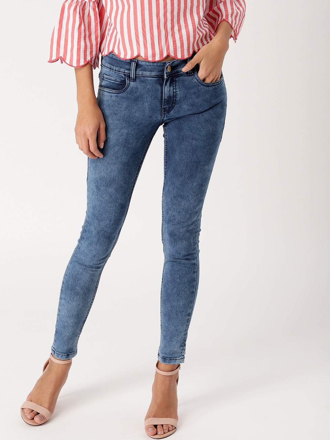 

DressBerry Women Blue Regular Fit Mid-Rise Clean Look Stretchable Jeans