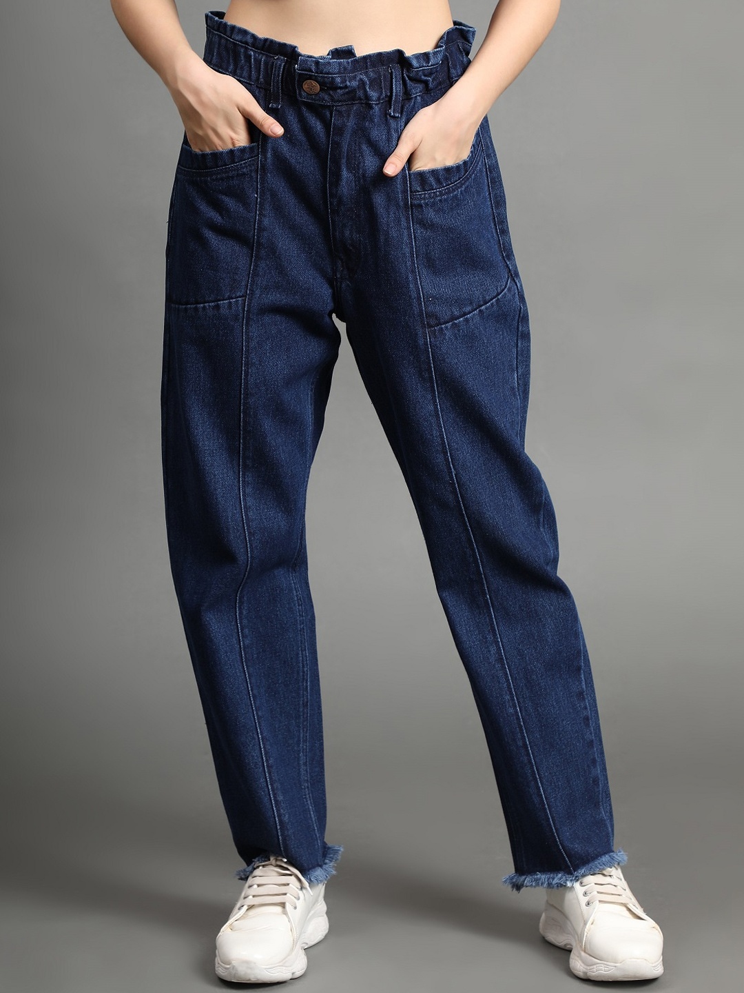 

BAESD Women Jean Straight Fit Mid-Rise Clean Look Jeans, Blue
