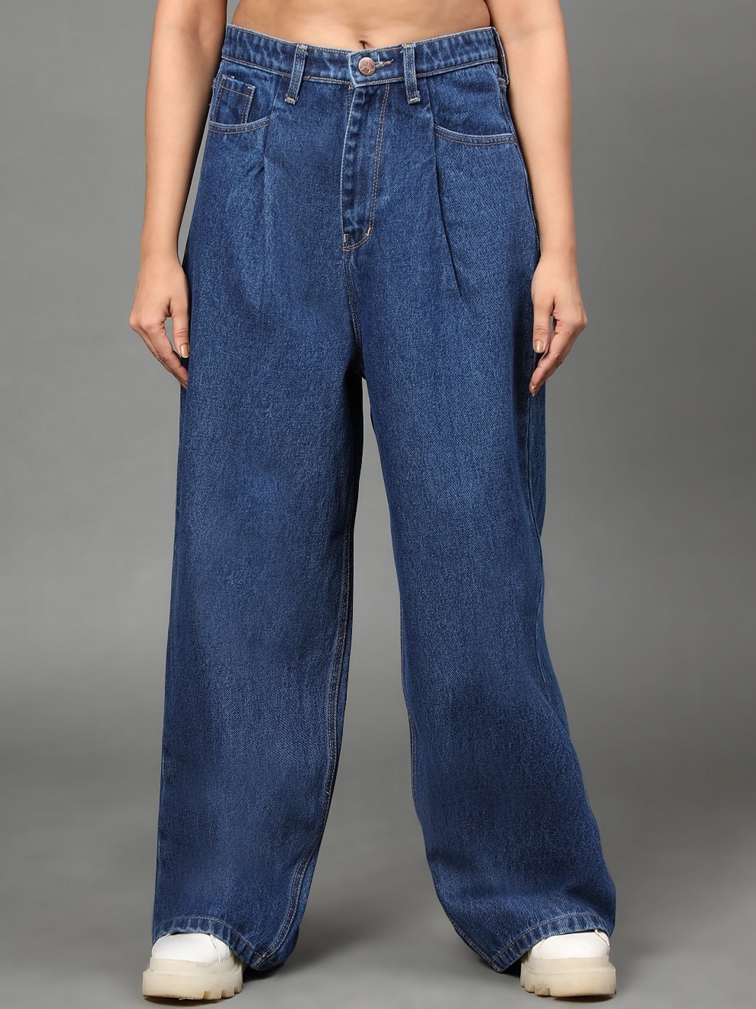 

BAESD Women Relaxed Fit Mid-Rise Cotton Jeans, Blue
