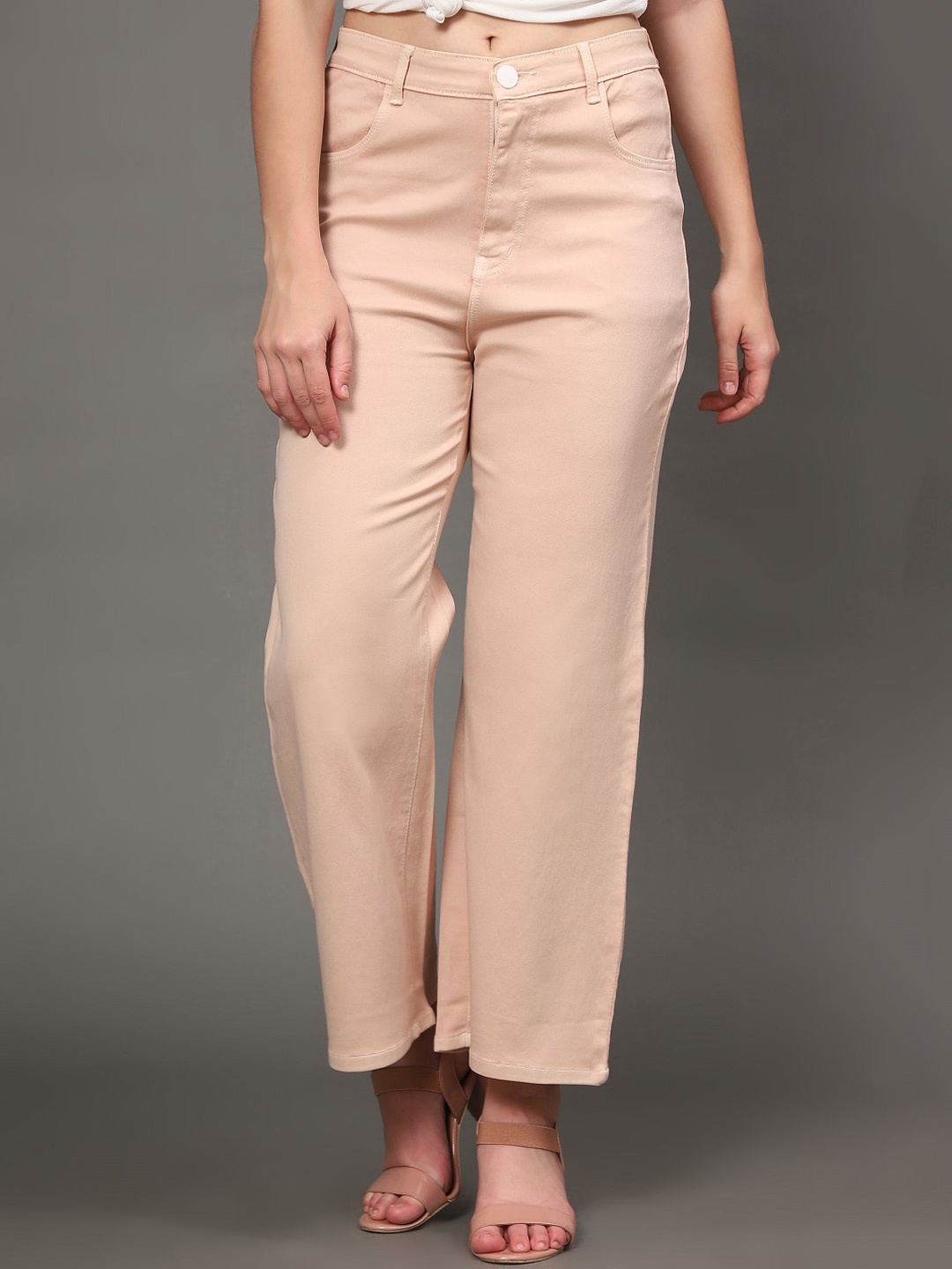 

BAESD Women Jean Relaxed Fit High-Rise Jeans, Beige