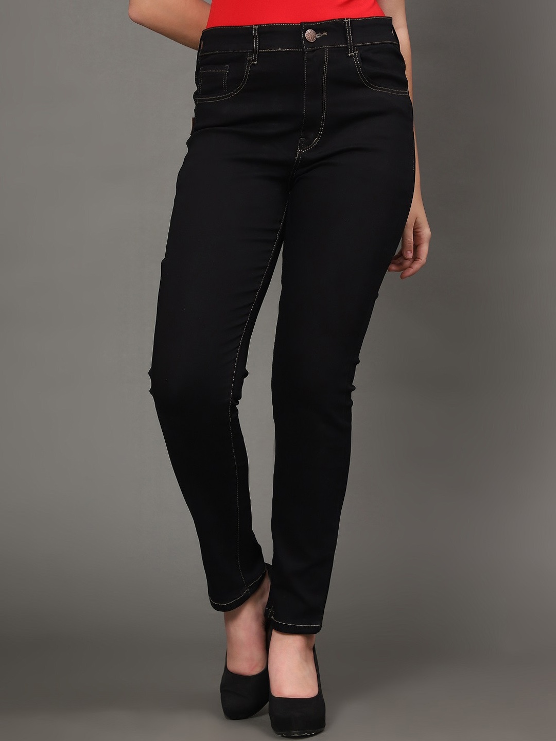 

BAESD Women Jean Skinny Fit High-Rise Stretchable Jeans, Black