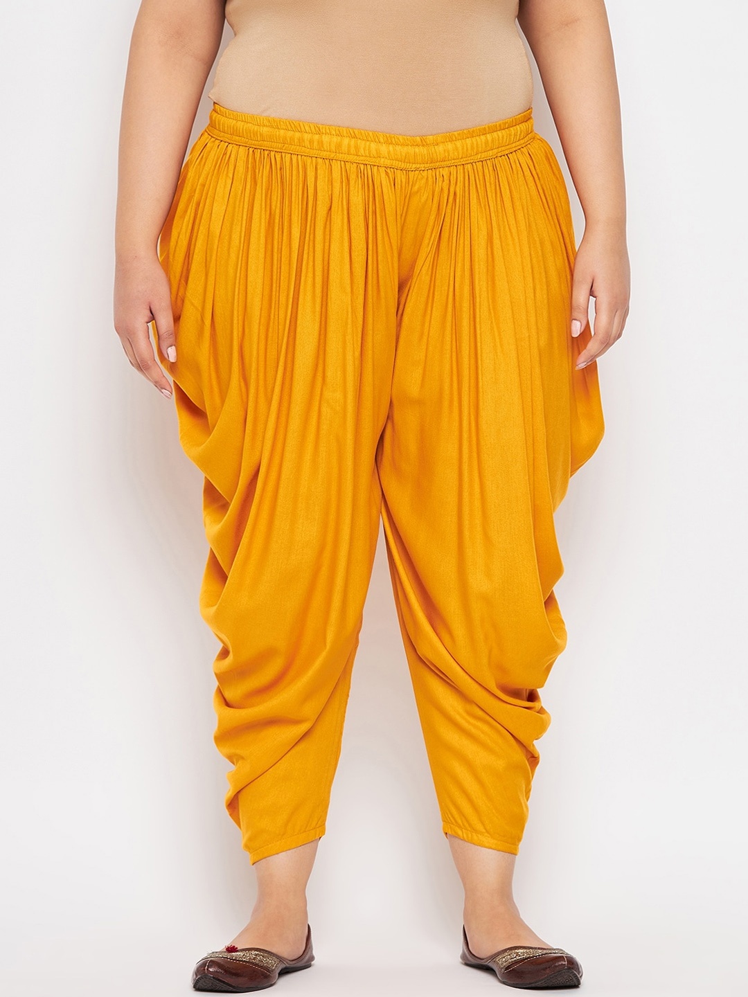 

CLORA CREATION PLUS Women Loose-Fit Dhoti Pants, Mustard