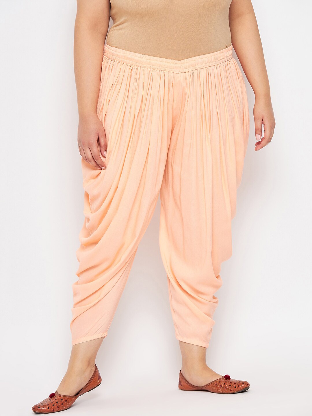 

CLORA CREATION PLUS Women Loose Fit Dhoti Pants, Peach