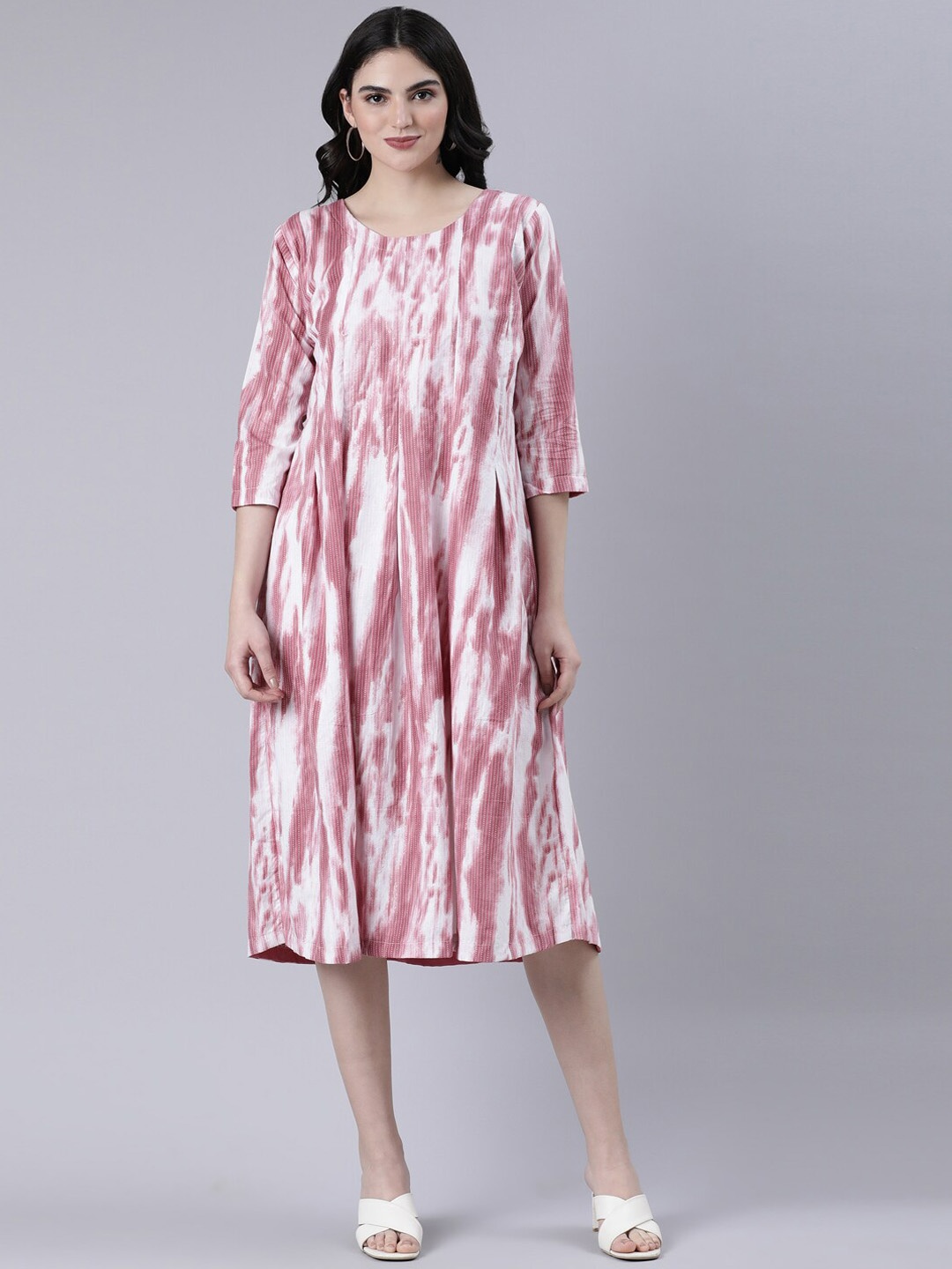 

GOLDSTROMS Printed Midi Ethnic Dresses, Maroon