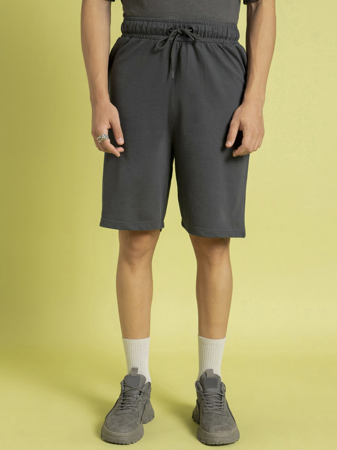 

Bewakoof Plus Air 1.0 Men Oversized Plus Size Shorts, Grey