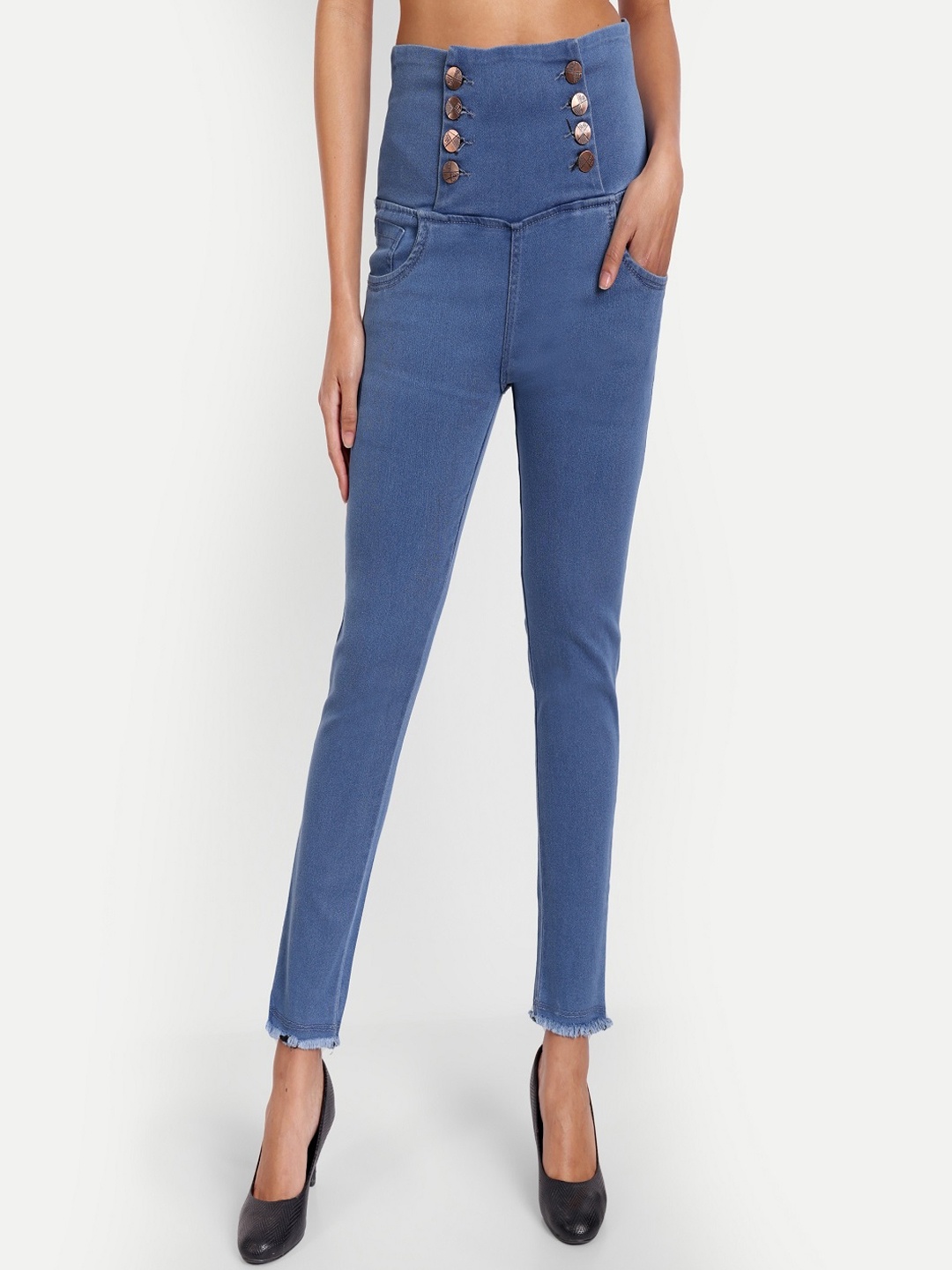 

BAESD Women Mid-Rise Stretchable Cotton Jeans, Blue