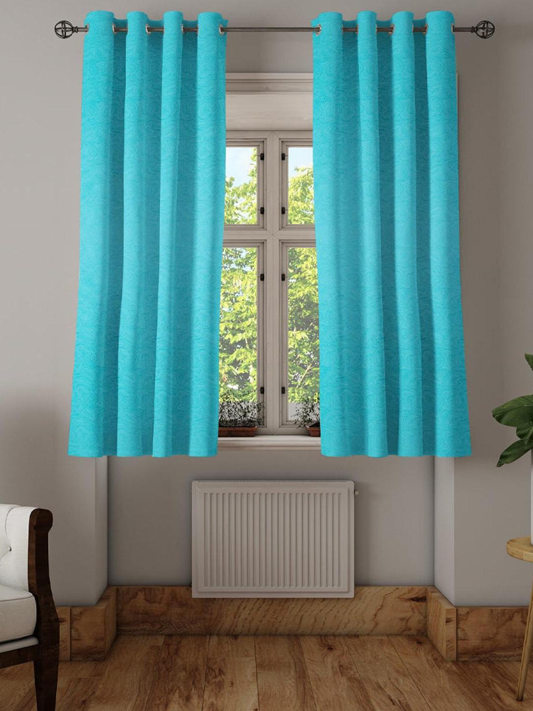 

Athome by Nilkamal Sea Green 2 Pieces Abstract Window Curtains
