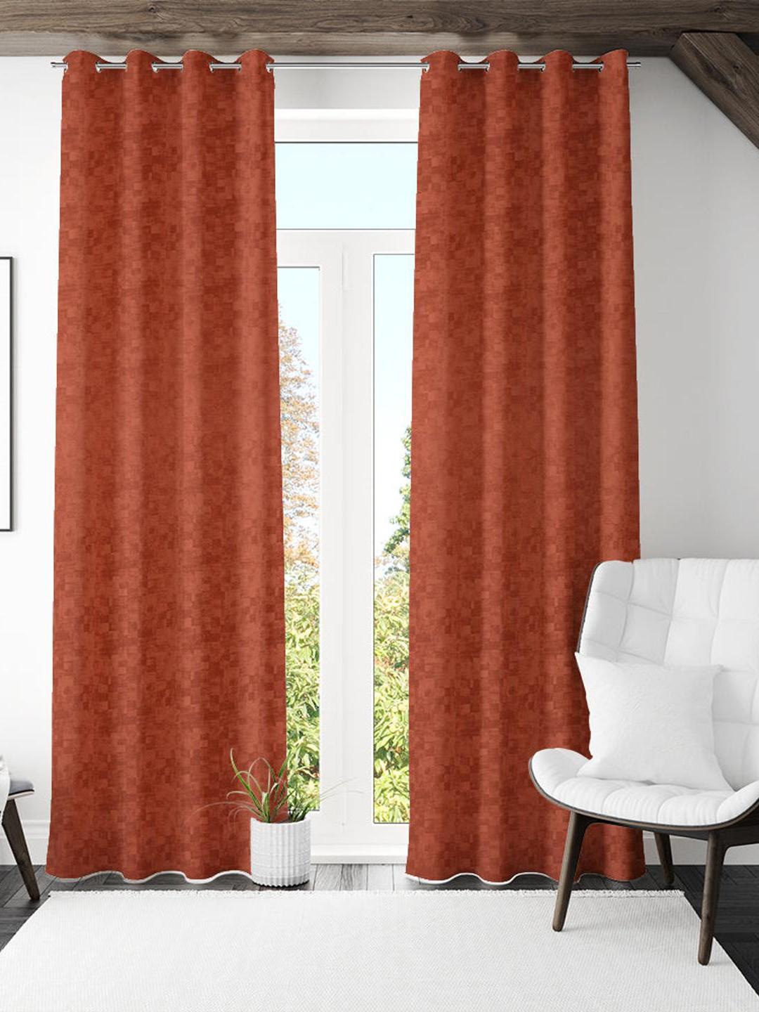 

Athome by Nilkamal Rust 2 Pieces Abstract Long Door Curtains