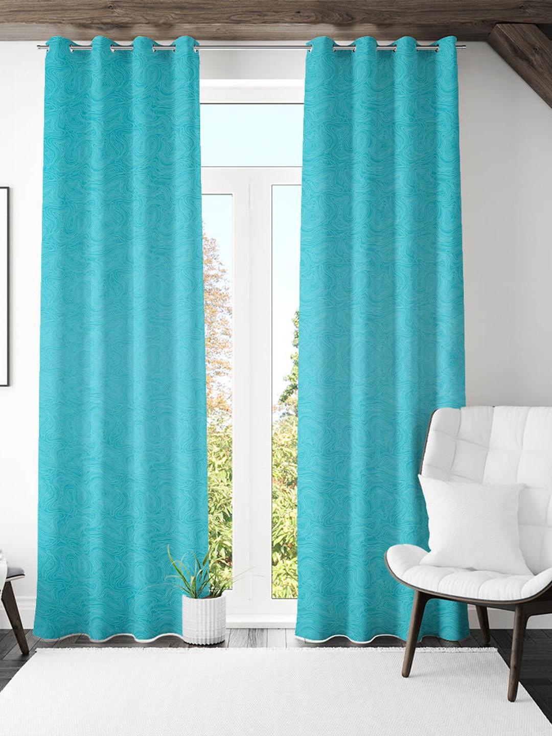 

Athome by Nilkamal Sea Green 2 Pieces Abstract Door Curtains