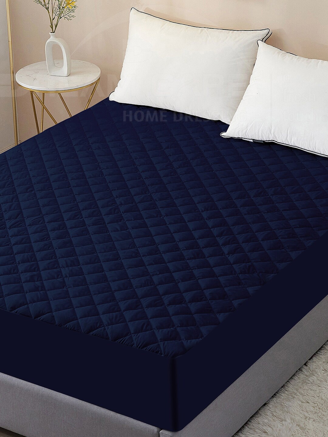 

DREAM CARE Blue Quilted 150 GSM Cotton Waterproof Queen Bed Mattress Protector
