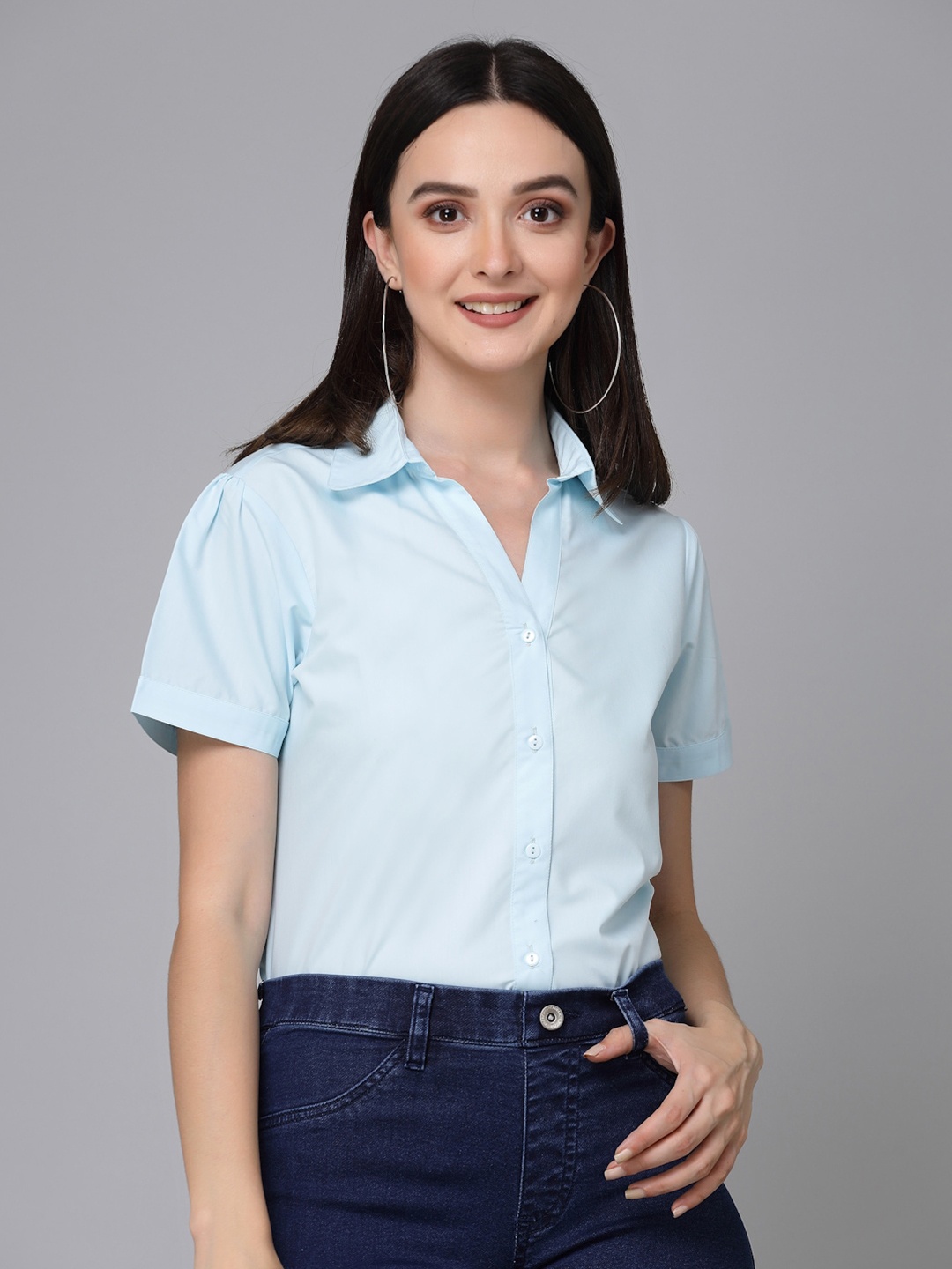 

Style Quotient Blue Smart Opaque Cotton Casual Shirt