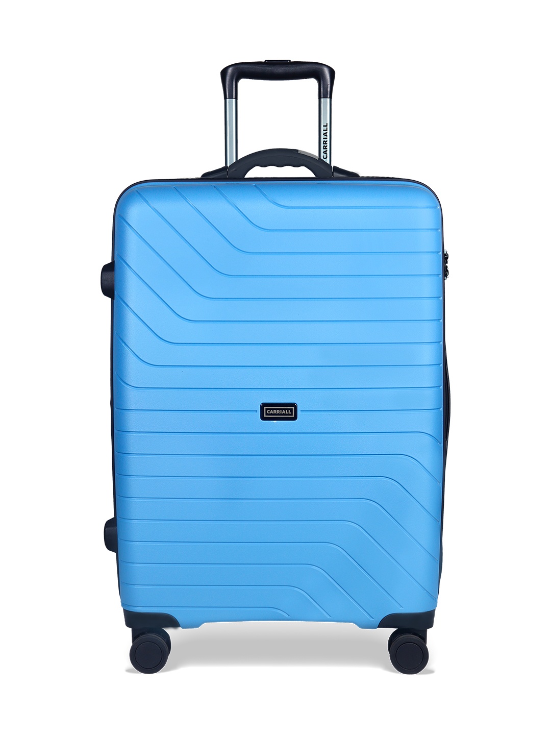 

CARRIALL Textured Hard-Sided Medium Trolley Suitcase, Blue