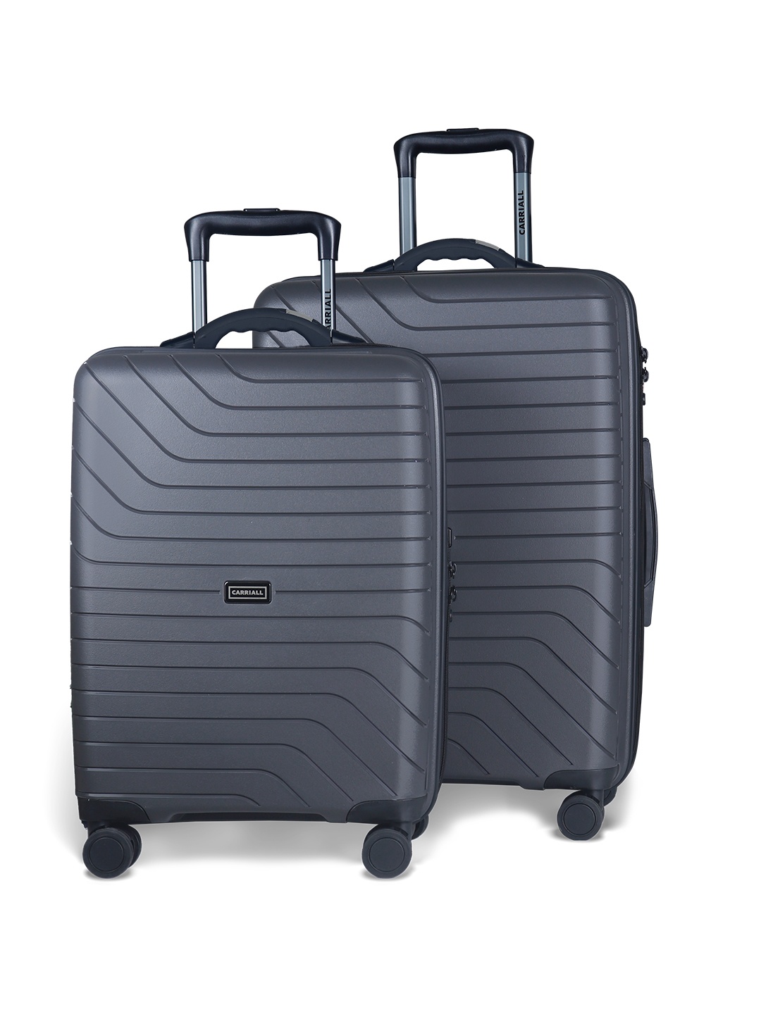 

CARRIALL Set Of 2 Textured Smart Trolley Bags, Grey