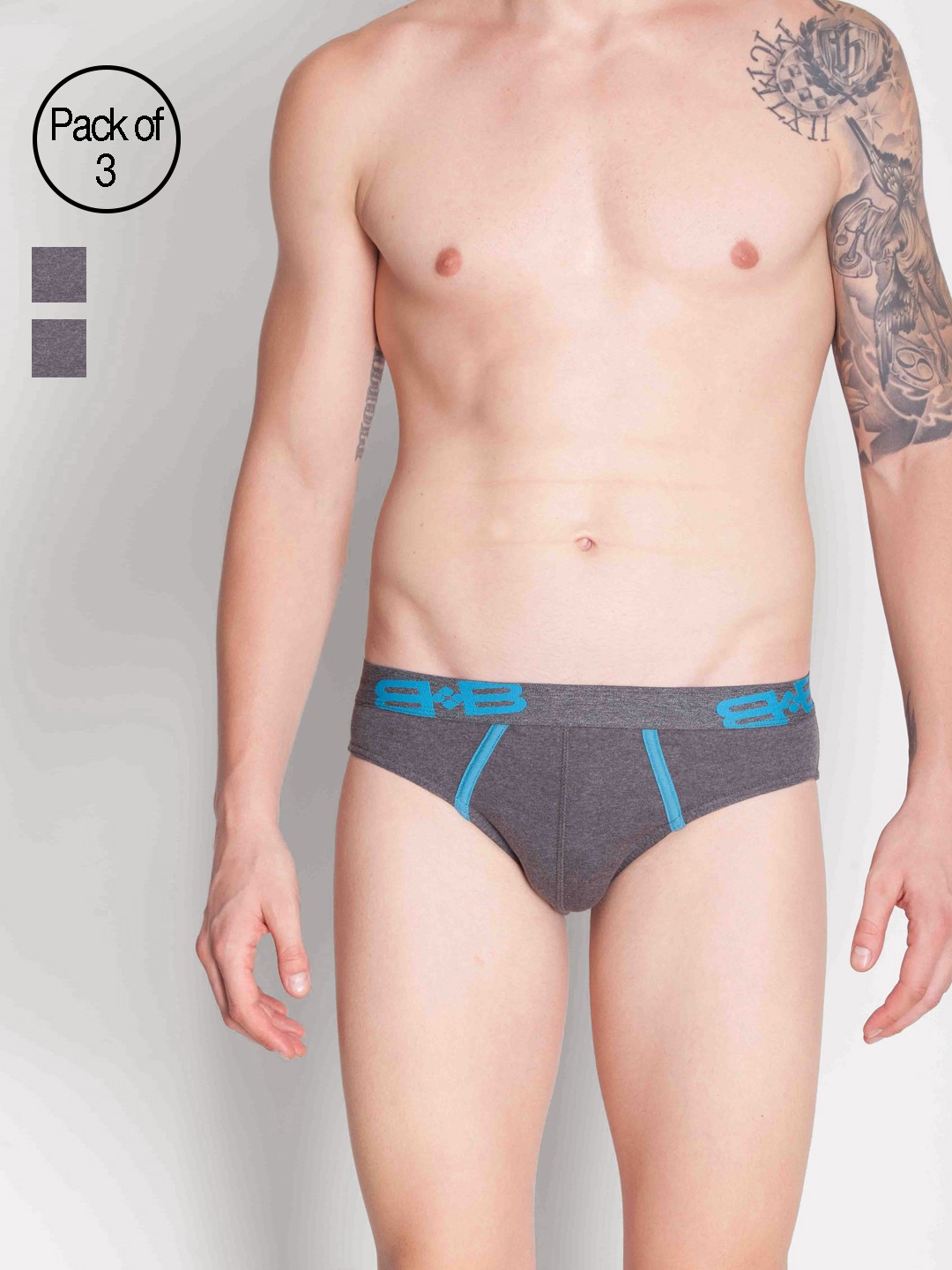 

Dollar Bigboss Men Superior Snug Fit Briefs MDBR-02-R1-PO3-CM, Charcoal