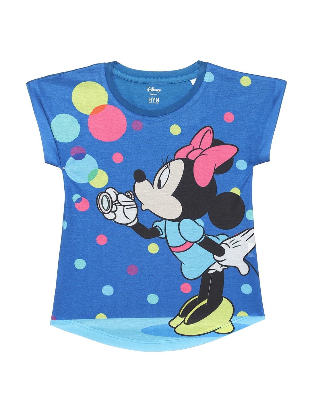 

Wear Your Mind Girls Minnie Mouse Graphic Printed Extended Sleeves Top, Blue