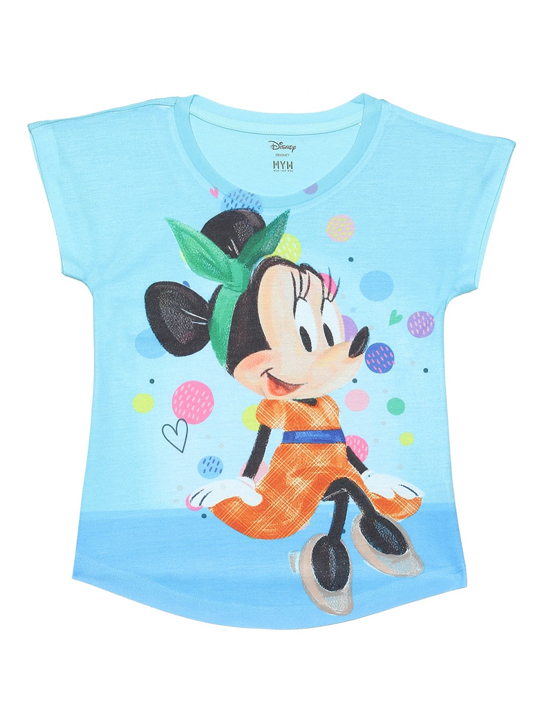 

Wear Your Mind Girls Minnie Mouse Graphic Printed Extended Sleeves Top, Blue