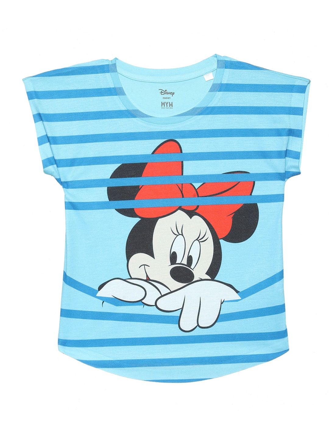 

Wear Your Mind Girls Minnie Mouse Graphic Printed Cap Sleeves Top, Blue