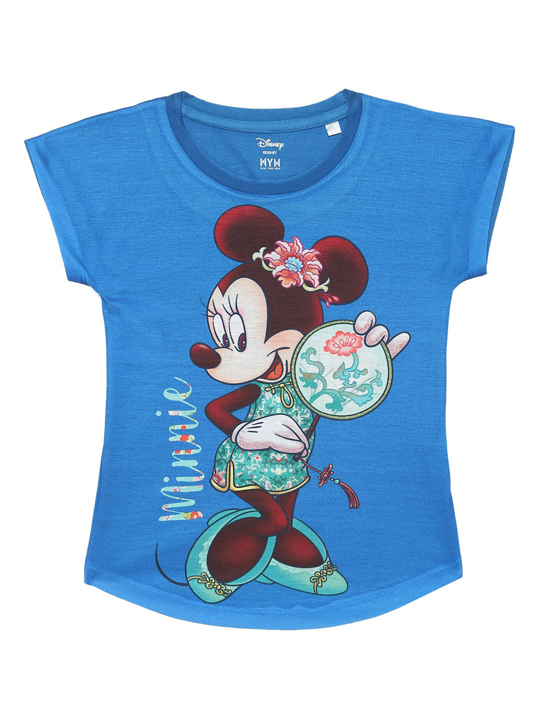 

Wear Your Mind Girls Minnie Mouse Graphic Printed Extended Sleeves Top, Blue