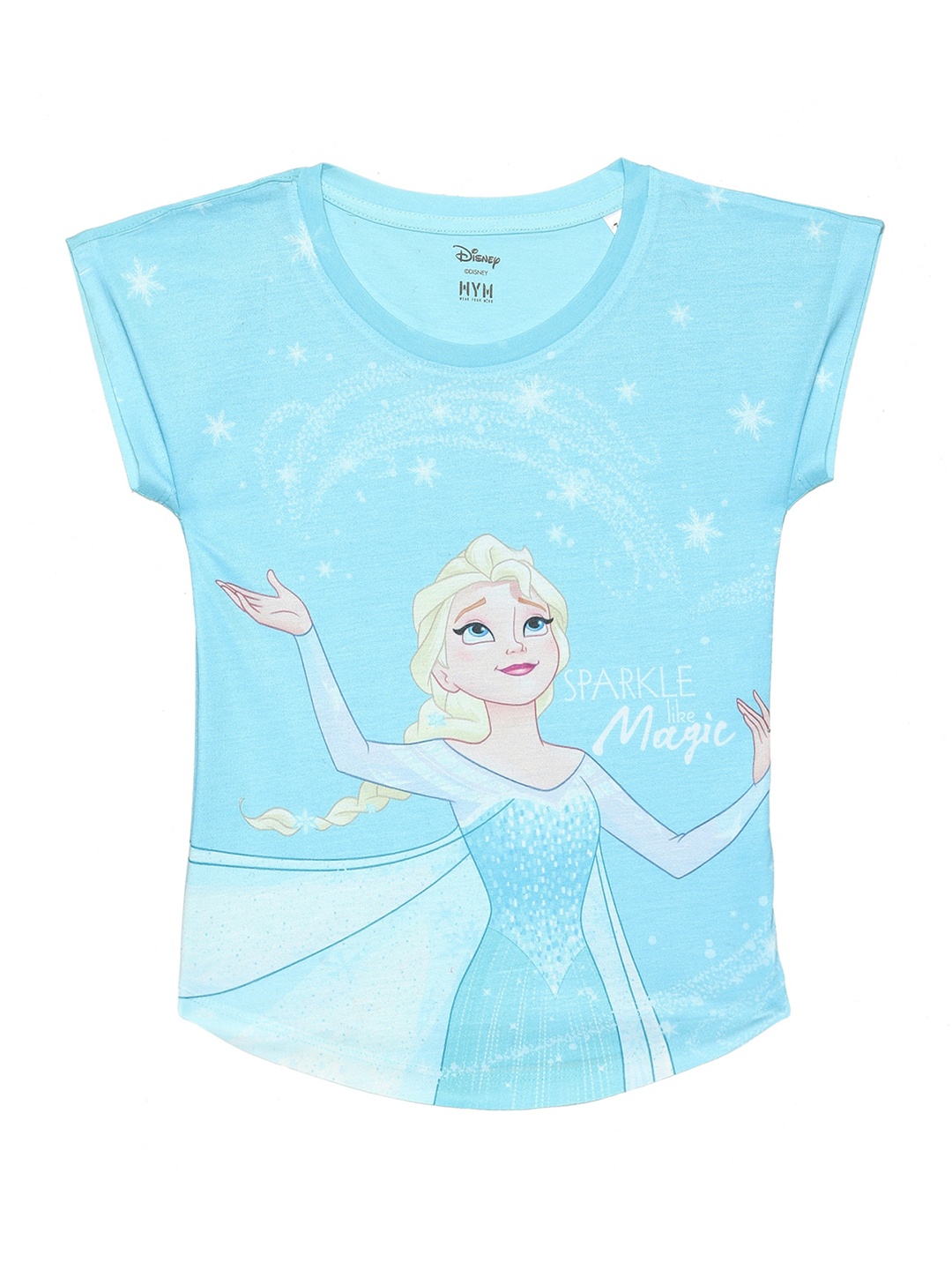 

Wear Your Mind Elsa Frozen Graphic Printed Extended Sleeves Top, Blue