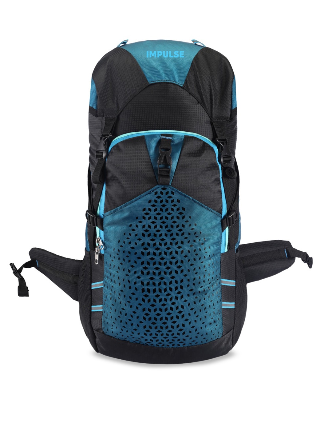 

Impulse Printed Laptop Compartment Compression Straps Hip Belted Rucksack, Teal