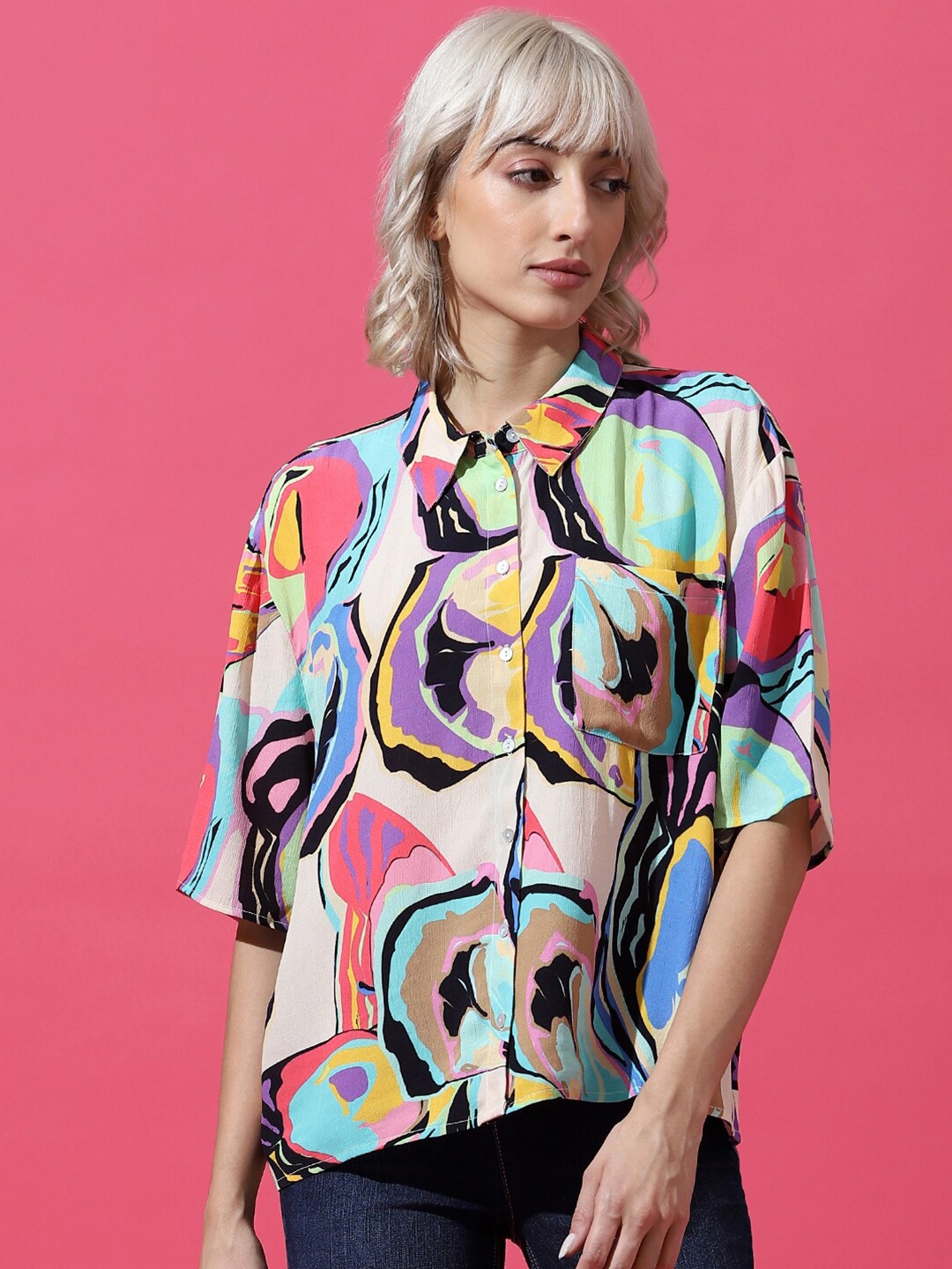 

ONLY Women Opaque Printed Casual Shirt, Multi