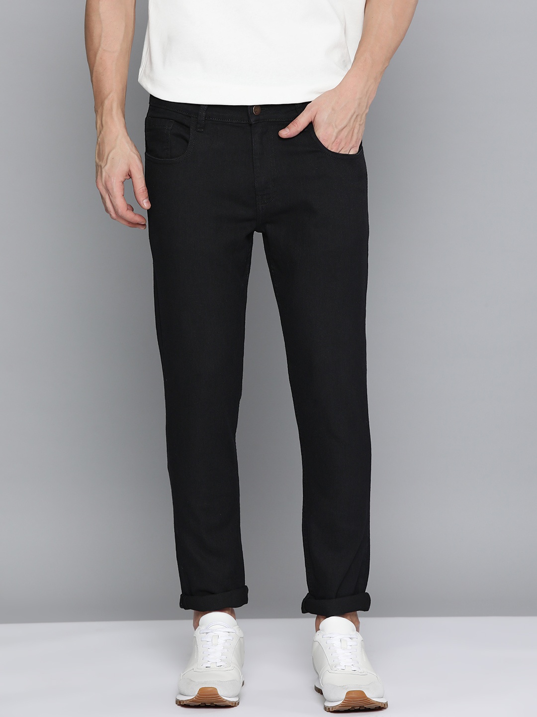 

Mast & Harbour Men Tapered Fit Jeans, Black