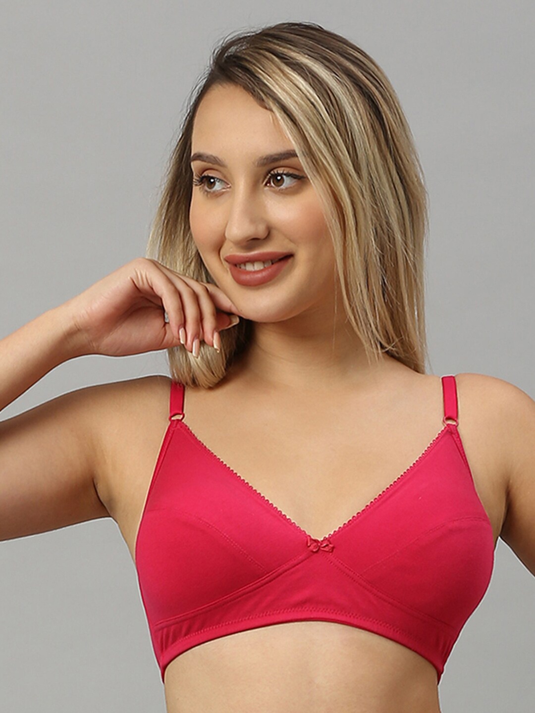 

Smarty Pants Non Padded Anti Odour Medium Coverage Everyday Cotton Bra, Pink