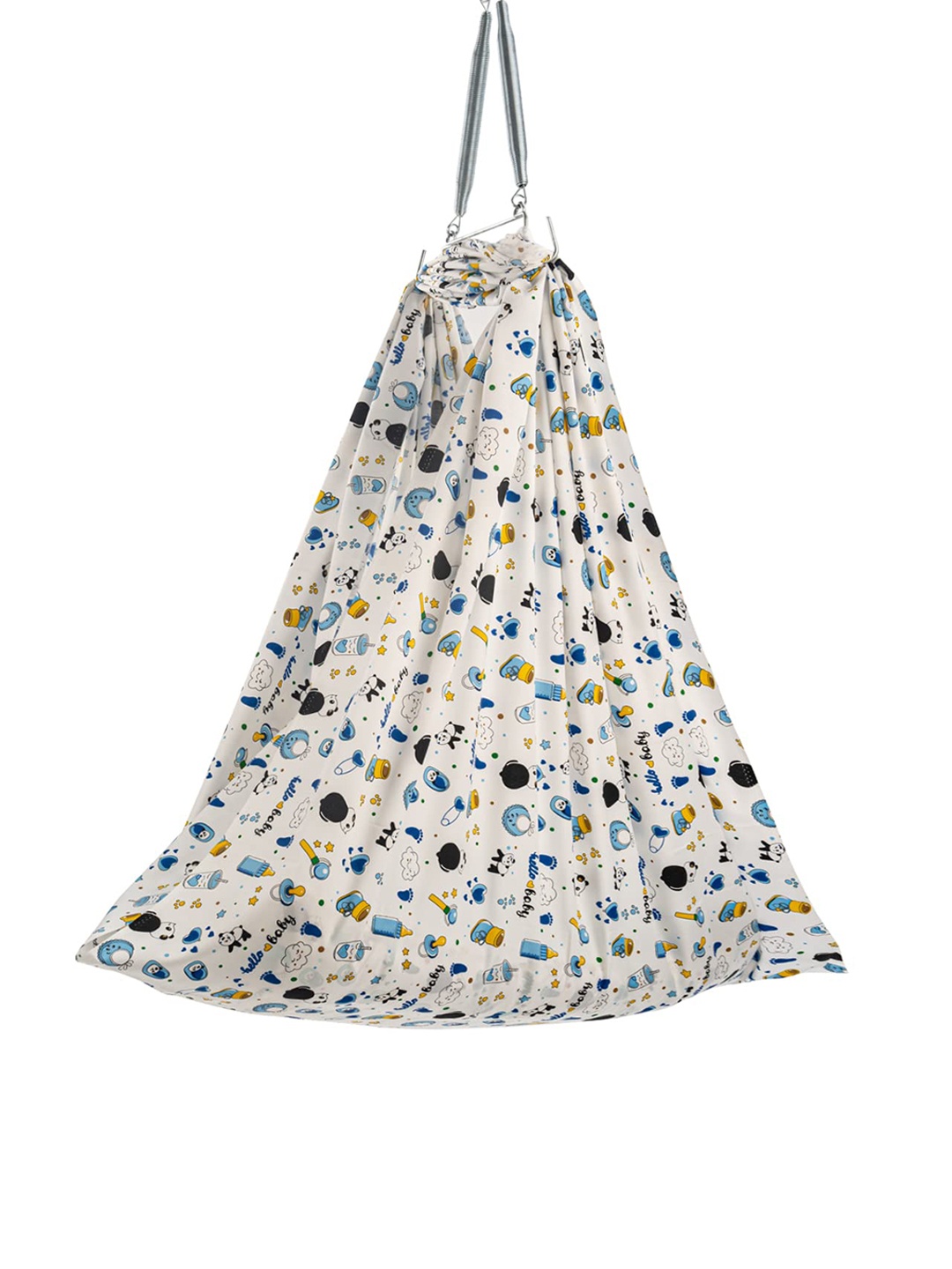 

BAYBEE Printed Cotton Breathable Hanging Cradle, Blue