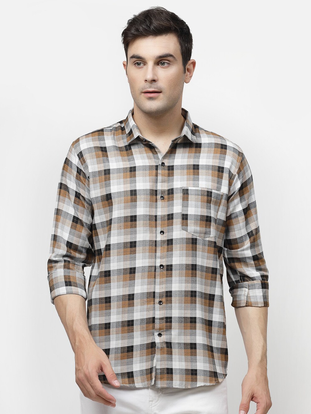 

ADWYN PETER Gingham Checked Casual Shirt, Yellow