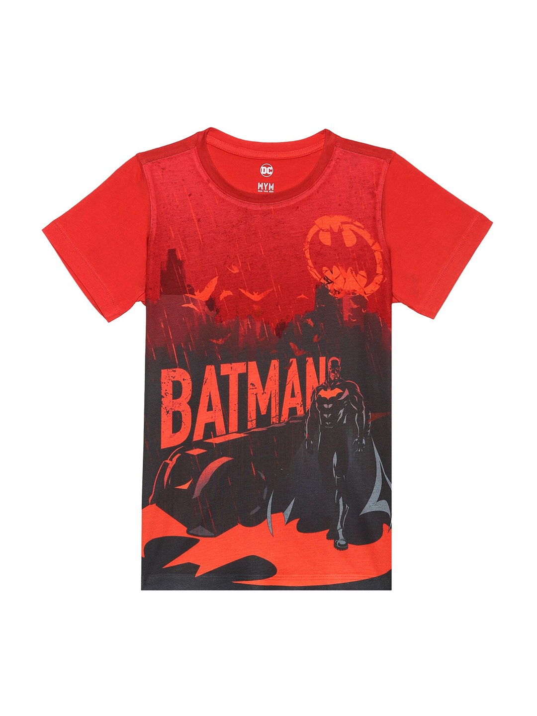 

Wear Your Mind Boys Batman Printed Round Neck T-shirt, Red