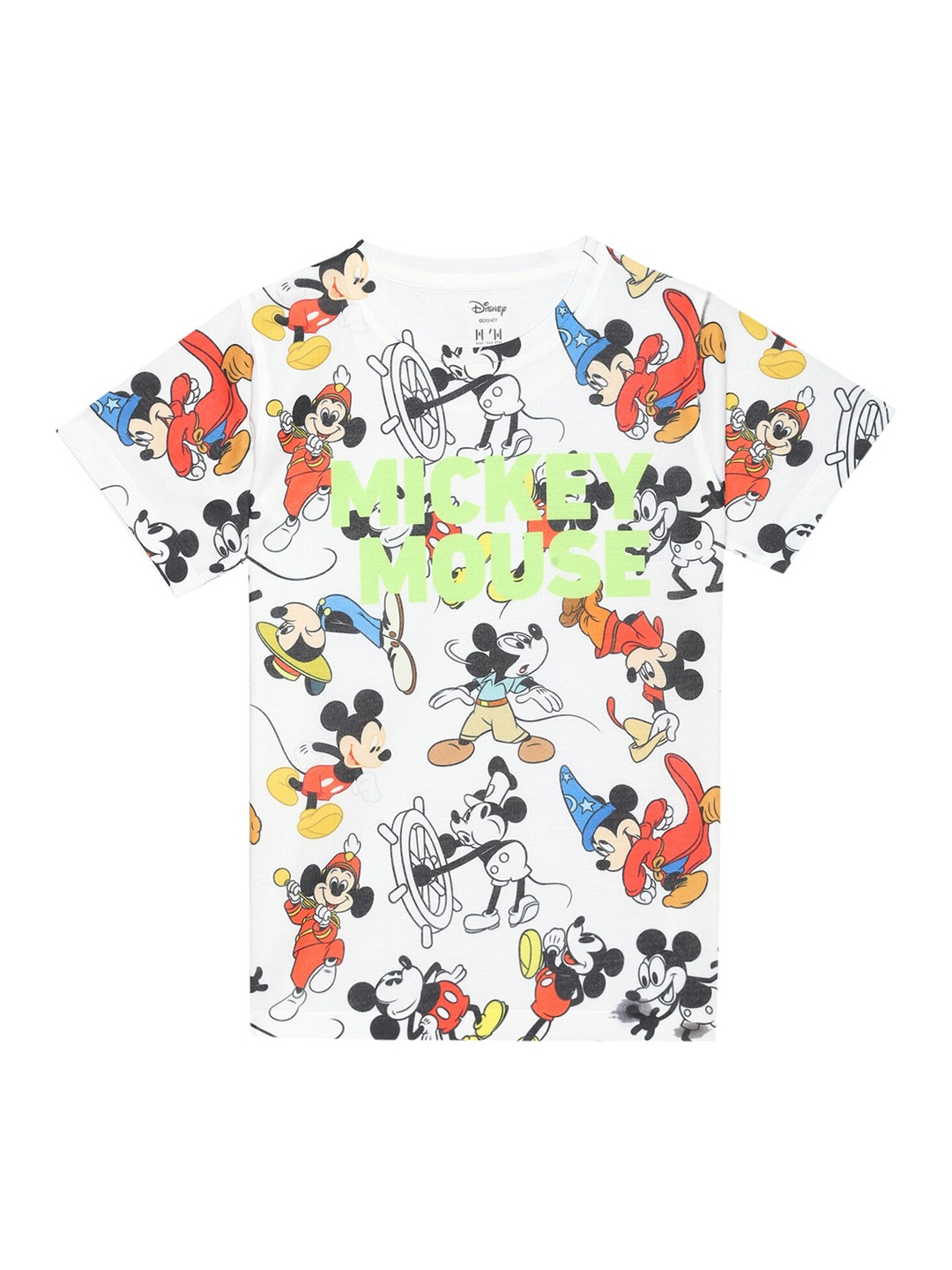 

Wear Your Mind Boys Mickey Mouse Printed Short Sleeves T-shirt, White