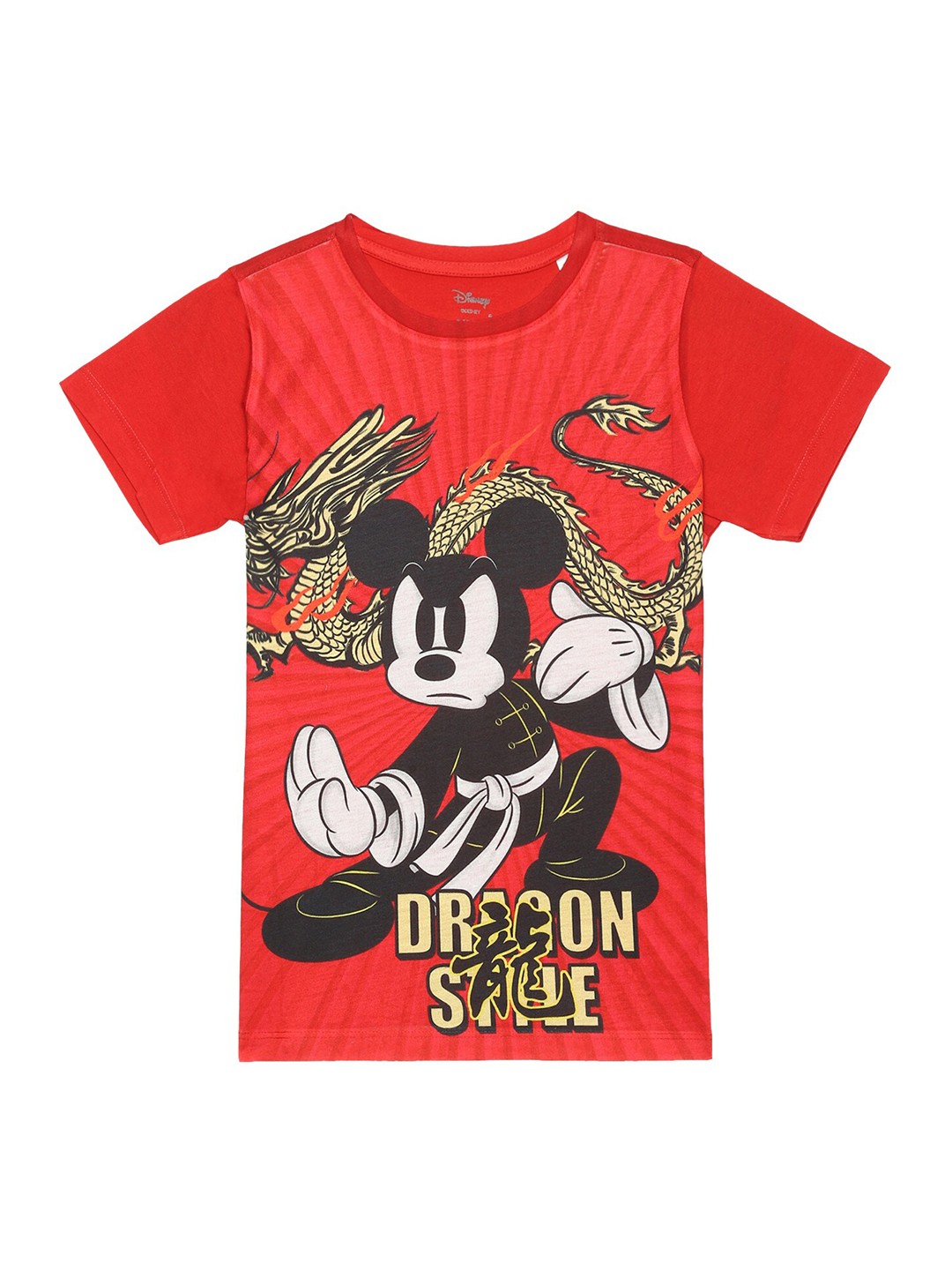 

Wear Your Mind Boys Mickey Mouse Printed Short Sleeves T-shirt, Red