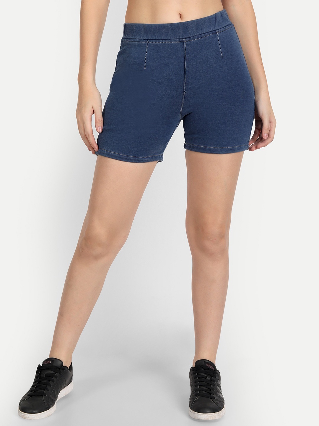 

BAESD Women Mid-Rise Cotton Denim Shorts, Blue