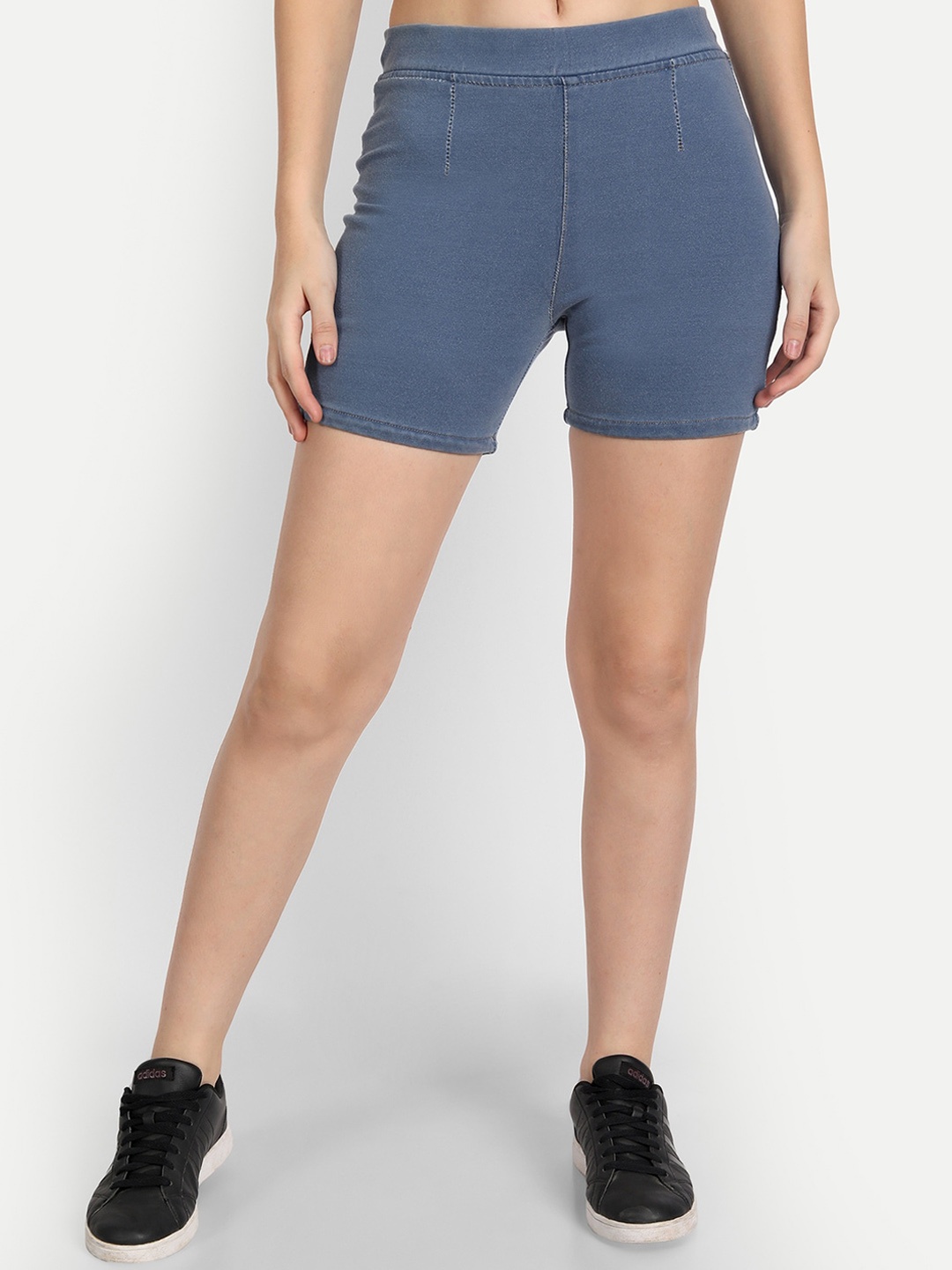 

BAESD Women Mid-Rise Cotton Denim Shorts, Blue
